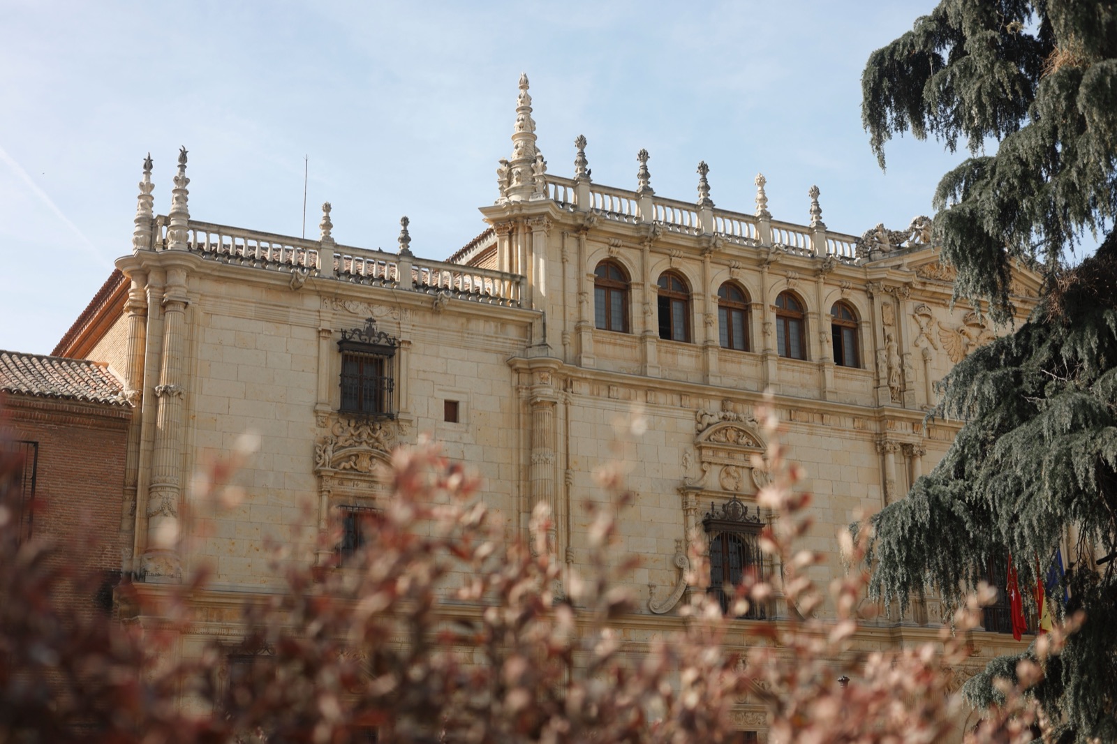 Historic building facade in Alcalá de Henares, Spain