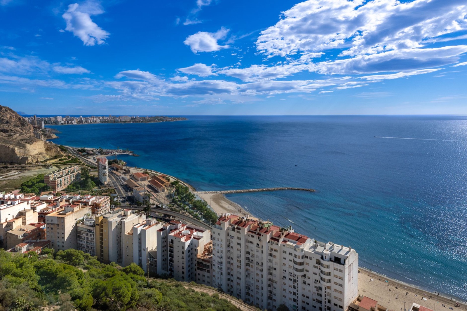 Coastal view of Alicante and its beach