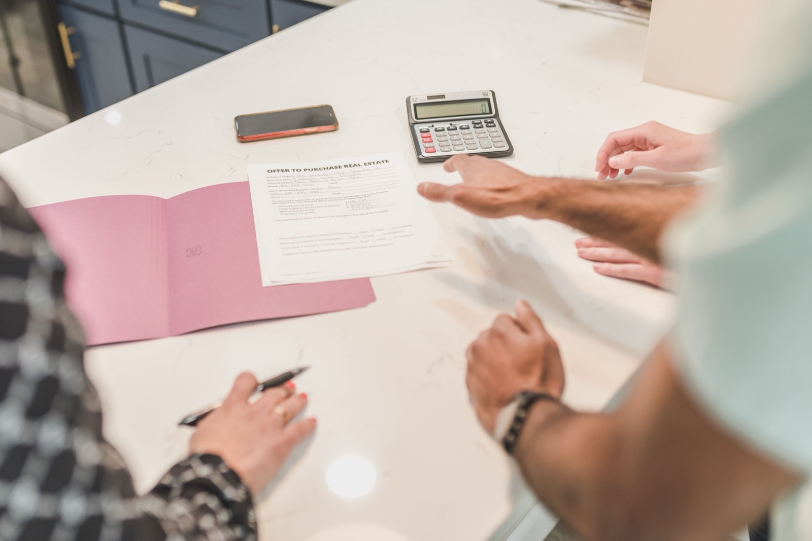 Reviewing rental documents with a calculator