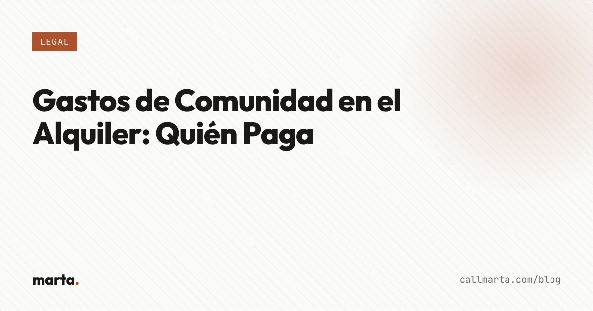 Gastos de comunidad en el alquiler — Marta blog